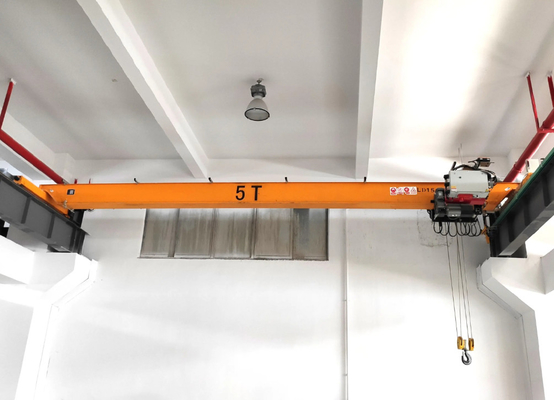 Marché des changes 5 Ton Single Beam European Overhead Crane With Trolley Yellow Painting