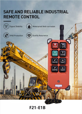 Bouton 6 F21-E1b sans fil industriel de Telecrane à télécommande