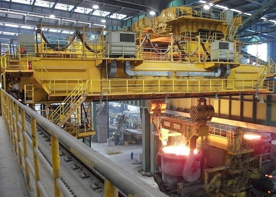 Grue métallurgique 75ton d'EOT de grue de pont aérien de poutre de poche d'usine sidérurgique double