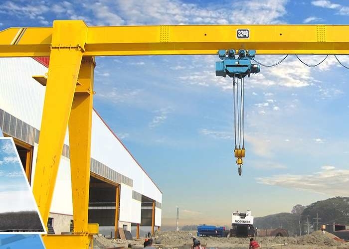 Grue de portique simple de poutre de 7M-40M Span Truss Beam 10 Ton For Cement Plant